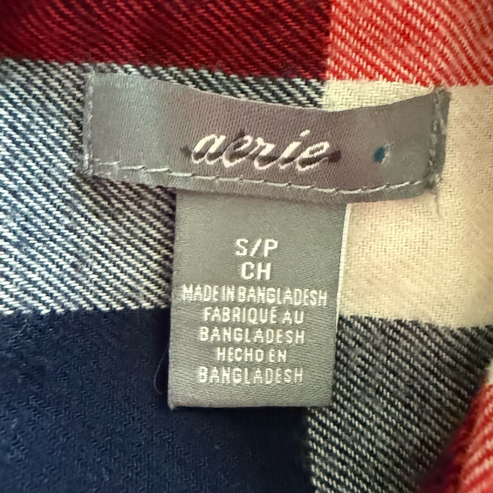 Aerie Red and Blue Plaid‎ Button-Up Romper - Picture 3 of 4